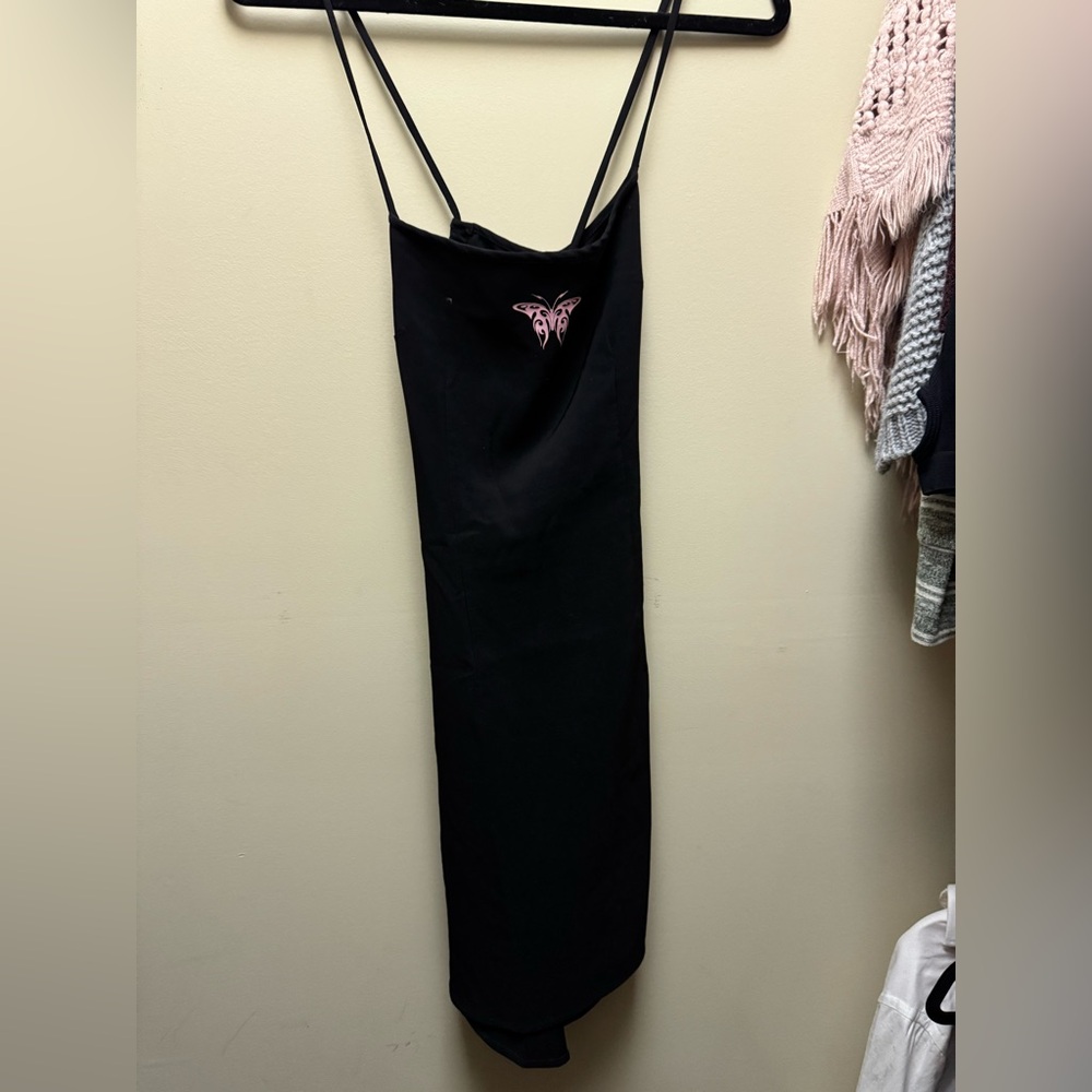Elegant Black Spaghetti Strap Dress